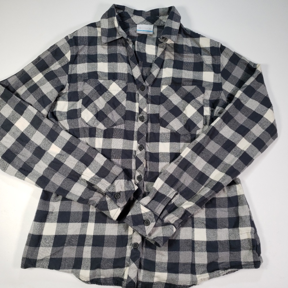 Columbia Flannel Plaid Shirt Button Down SMALL